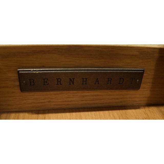 Brown Bernhardt Furniture Banded Bookmatched Mahogany Contemporary Traditional Style 48" Accent Storage Coffee Table For Sale - Image 8 of 12