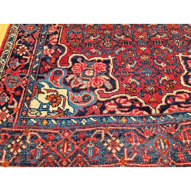 Antique Persian Bidjar Area Rug, Wool Pile, Floral Medallion, Early 1900s For Sale - Image 10 of 12