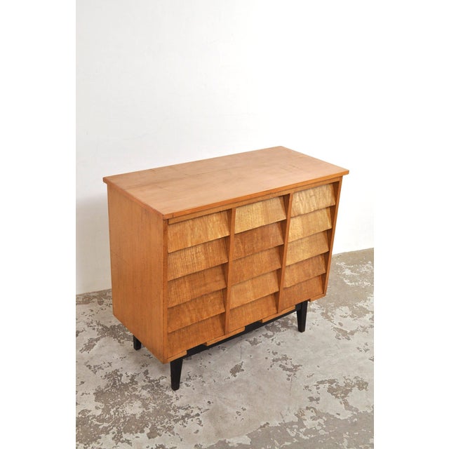 Wood Vintage Chest of Drawers with Slanted Fronts, 1940s For Sale - Image 7 of 13