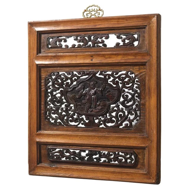 This antique Chinese carved wooden panel dates back to circa 1860. It originated from Shanghai, and was crafted from beech...