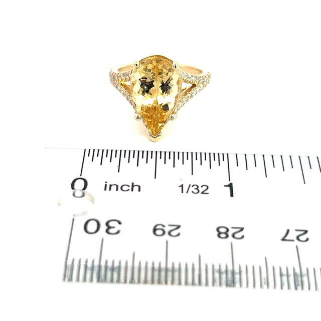 Natural Citrine Diamond Ring 6.5 14k Y Gold 4.79 TCW Certified For Sale - Image 16 of 18