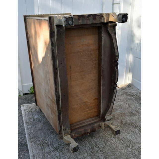 Antique Feldenkrais Wood Chest Chippendale Bachelors Chest in a Distressed Beige For Sale - Image 11 of 12