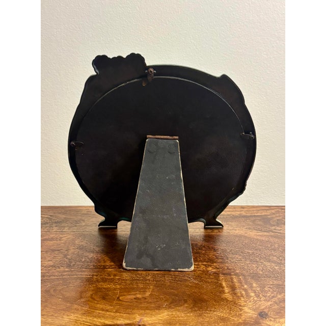 Bronze 1960s Art Nouveau Revival Figural Tabletop Vanity Mirror For Sale - Image 8 of 8