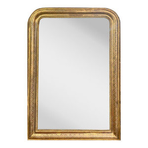 19th C. French Louis Philippe Mirror With X Pattern Frame