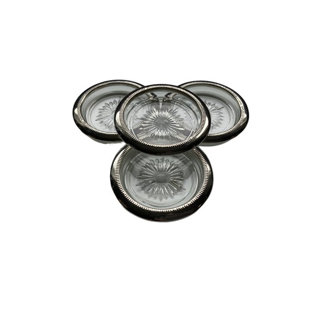Sheridan Silverplated 4 Piece Coaster Set For Sale In New York - Image 6 of 6