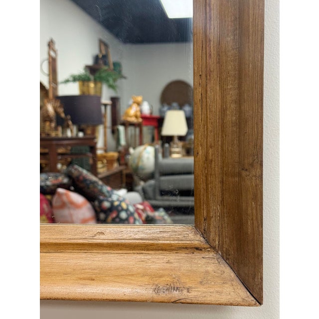 Antique Primitive Wood Framed Wall Mirror For Sale In Kansas City - Image 6 of 6