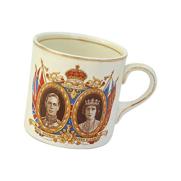 Circa 1937 VI & Elizabeth English Coronation Mug Cup Chairish