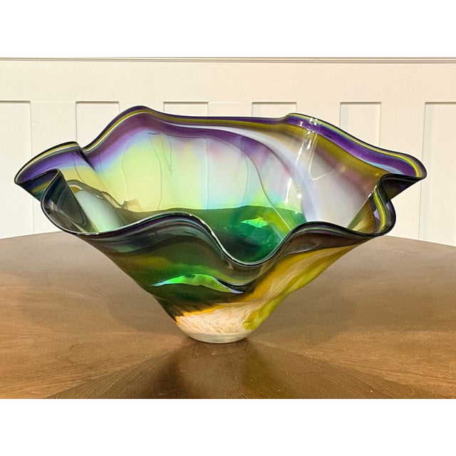 Art Deco 1980s Michael Hansen Art Deco "Floppy" Centerpiece Bowl For Sale - Image 3 of 9