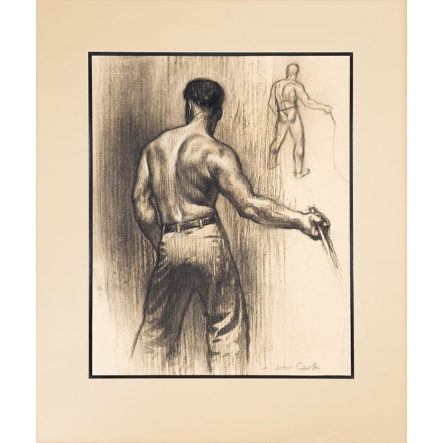 Study of Man With Bullwhip* John Garth, c. 1930s Study of Man With Bullwhip by John Garth is a rare and revealing example...