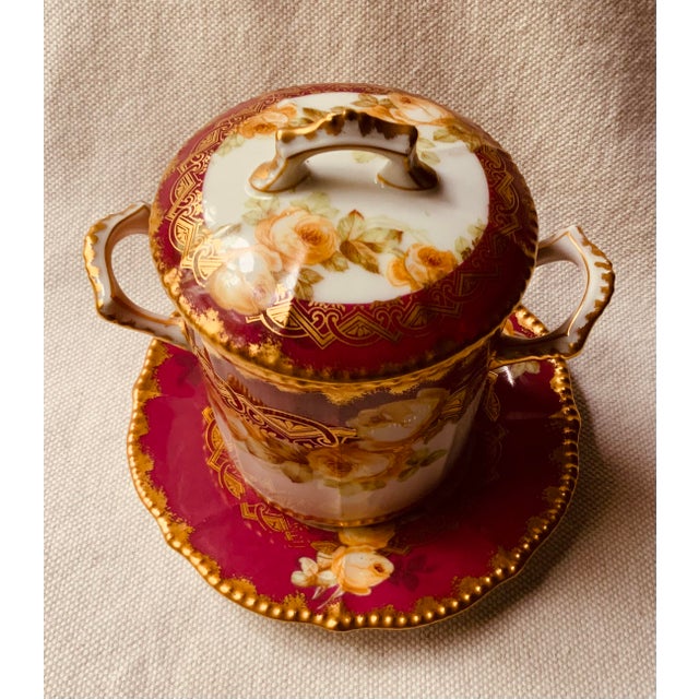 Late 19th Century Antique Limoges Elite Works Porcelain Covered Condensed Milk Holder For Sale - Image 5 of 13