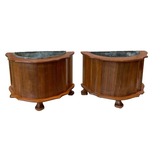 Vintage English Carved Cachepot With Metal Inserts. For Sale - Image 12 of 12