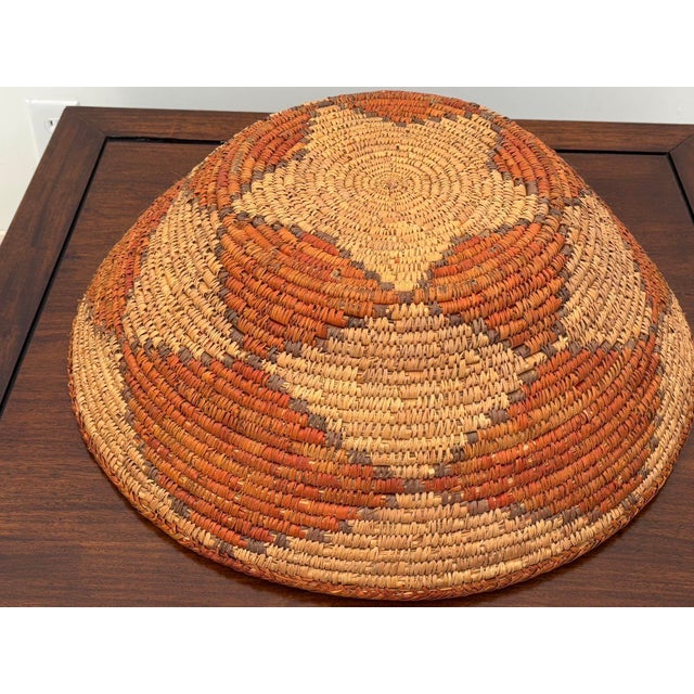 Large American Western Basket Vintage Woven Reed 1950s For Sale - Image 9 of 12