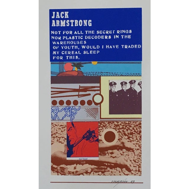Richard Merkin, Epitaph/Tombstone jack Armstrong Pop Art 1969 Color Screenprint Richard Merkin For Sale