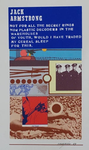 Richard Merkin, Epitaph/Tombstone jack Armstrong Pop Art 1969 Color Screenprint Richard Merkin