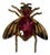 Vintage Signed Pegasus Coro Red Rhinestone Fly Bug Pin Brooch For Sale