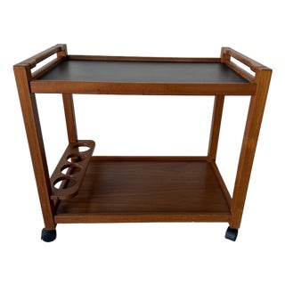 Mid-Century Danish Modern Teak Cocktail Trolley Bar Cart For Sale