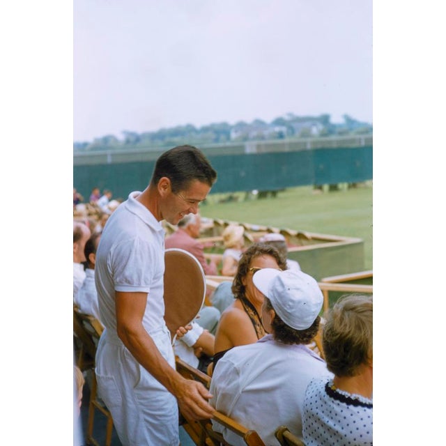 The Hamptons by Toni Frissell Courtside Conversations at the Beach Club South Hampton, August 1956. (Photo by Toni...