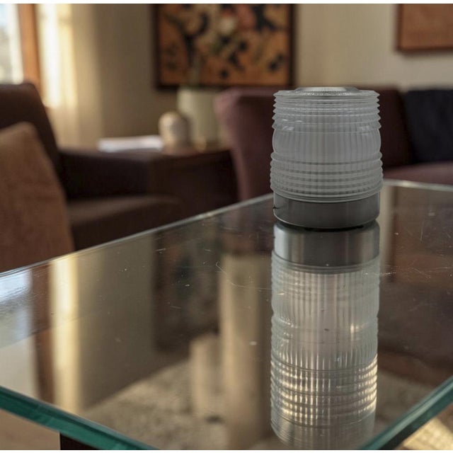 Glass Fresnel Table Lamp from Oluce, Italy 1960s For Sale - Image 10 of 11