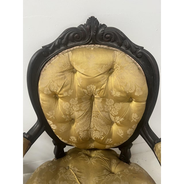 20th Century Napoleon III Louis XV Armchairs in Pearwood, Set of 2 For Sale - Image 12 of 15