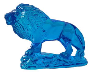 Blue Lead Crystal Lion by Princess House, 2015