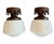 1930s Opaline Art Glass Flushmount Ceiling Lights With Ornate Canopies - a Pair For Sale - Image 4 of 8