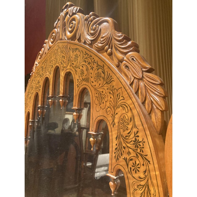Italian Regency Hand Carved Maple Pier Console or Dressing Table with Mirror For Sale - Image 10 of 14