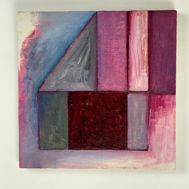 Abstract 1980 Clark Murray Abstract Linear Oil Painting on Canvas For Sale - Image 3 of 7