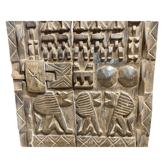 Vintage Dogon Granary Door With Nommo Ancestors Mali African 46" H For Sale In New York - Image 6 of 11