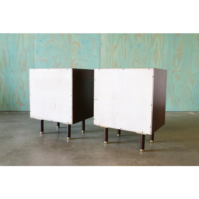 1950s Harvey Probber Nightstands Pair Mahogany and Brass Mid Century Modern, Attributed For Sale - Image 11 of 11