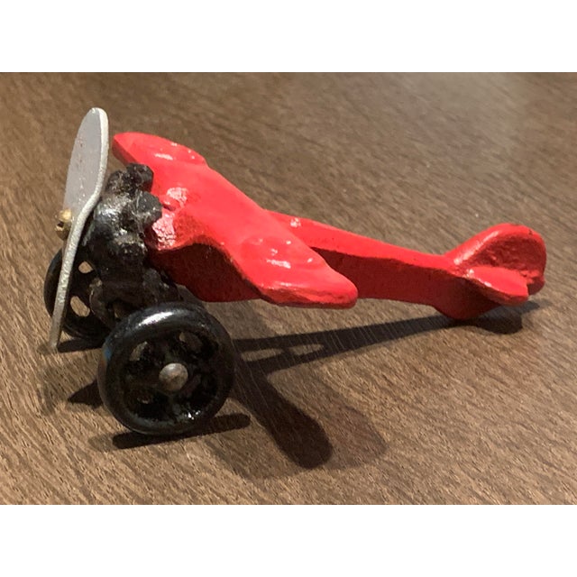 1930s Vintage Cast Iron 1930's Hubley Airplane For Sale - Image 5 of 9