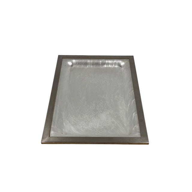 1970s Hollywood Regency Brass and Acrylic Glass Tray, Italy, 1970s For Sale - Image 5 of 11