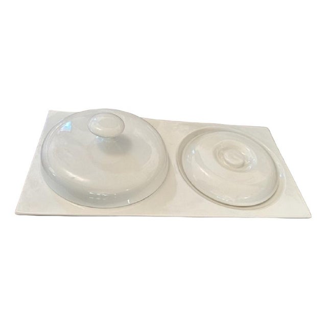Ceramic Large Ceramic Serving Tray with Cloches by Nove Zanolli & Sebellin, Set of 3 For Sale - Image 7 of 7