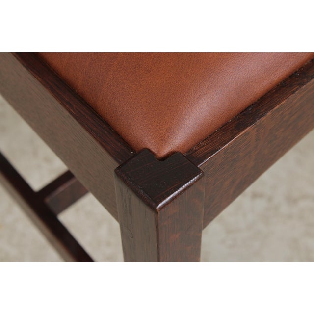 Pair of Stickley Mission Oak Chairs c.2023 For Sale - Image 10 of 16