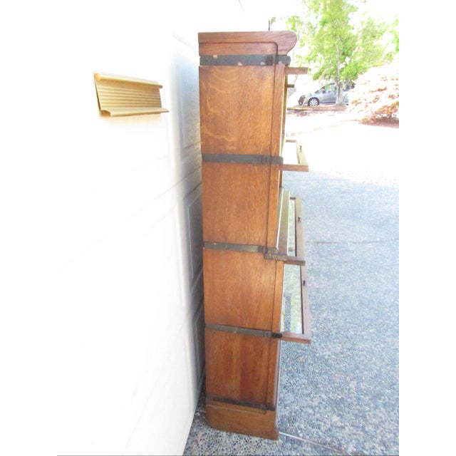 Antique English Oak Stacking Lawyers Bookcase For Sale - Image 12 of 18