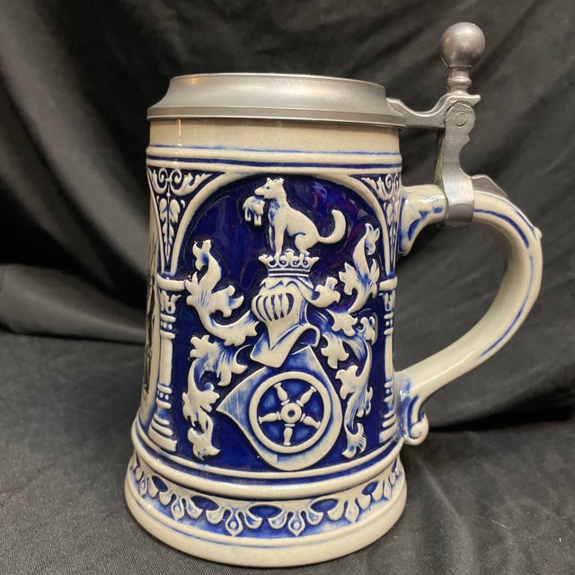 Traditional Vintage Base-Stamped Gervitz Beer Stein With Base Stamp For Sale - Image 3 of 9