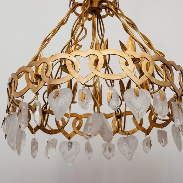 Heart Motif Chandelier In the Manner of Robert Goossens For Sale In New York - Image 6 of 12