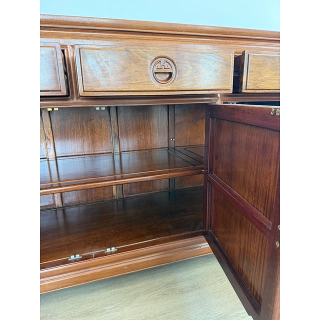 Vintage Chinoiserie Ming-Style Buffet / Credenza For Sale - Image 4 of 8