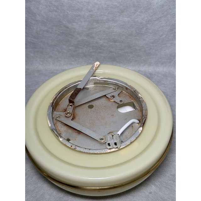 Opaline Glass Flush Mount with Brass Rim, 1960s For Sale - Image 6 of 10
