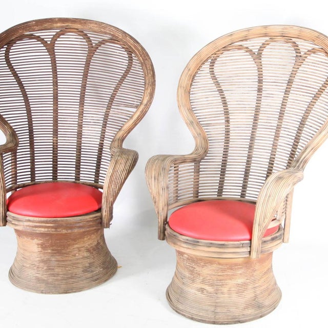 Set of Rattan Bergere Chairs, 1970s For Sale - Image 6 of 7