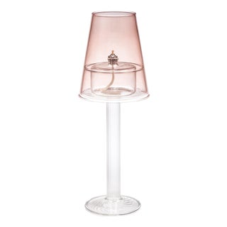Dauphine Table Lamp with 3 oz Votive Oil Lamp, Pale Peach For Sale