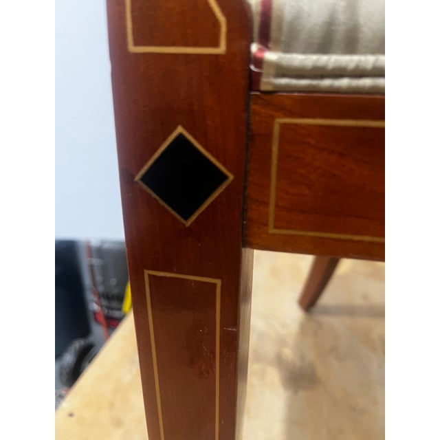 Brown Late 20th Century Pair of John Widdicomb Model 5572 Inlaid Mahogany Federal-Style Armchairs For Sale - Image 8 of 9