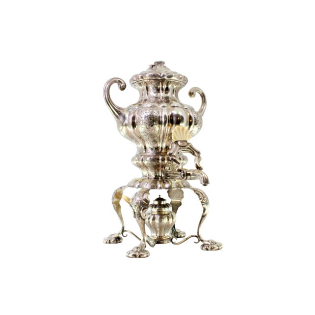 Samovar with Lamp in Gummed Silver For Sale - Image 10 of 10