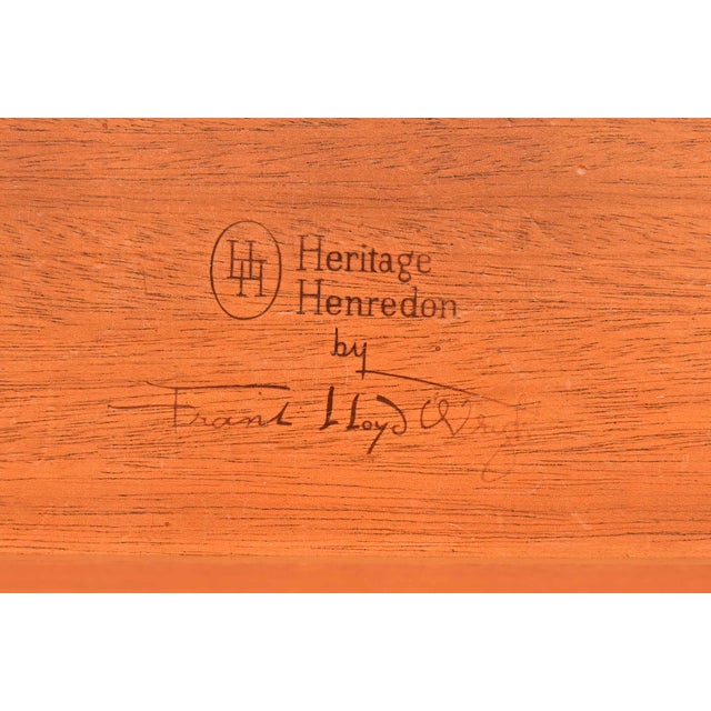 Frank Lloyd Wright for Heritage Henredon Taliesin Mahogany Nightstand or Side Table, Newly Refinished For Sale - Image 9 of 16