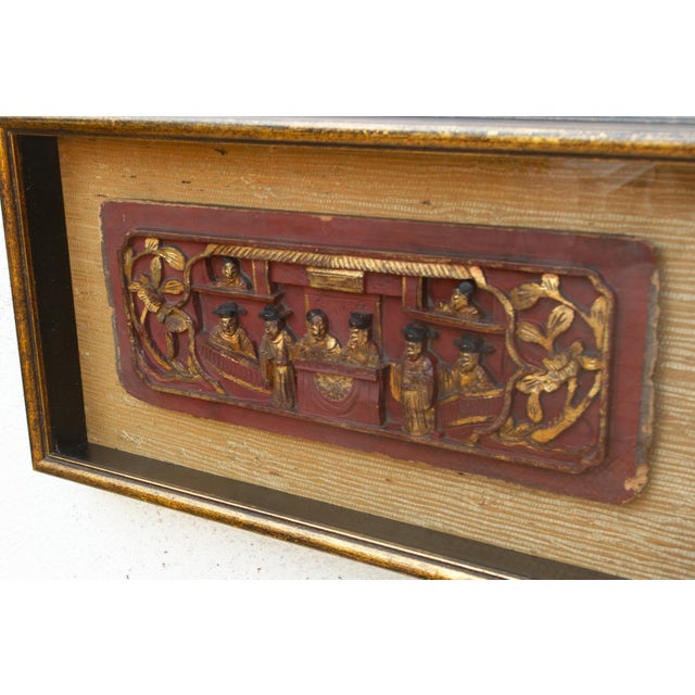 Framed Antique Chinese Frieze Carving For Sale - Image 4 of 8