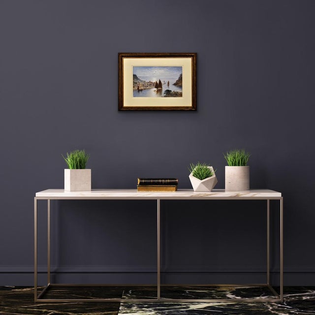 J. Wilson. Looe Town & Harbour, Cornwall, Watercolour, 1860, Framed For Sale - Image 16 of 18