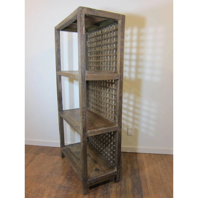 Rustic Rustic Elm Wood Bookcase For Sale - Image 3 of 9