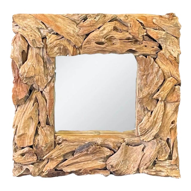 Handcrafted Driftwood Mirror Frame For Sale