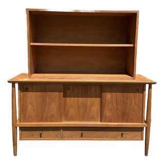Mid 20th Century Two Piece “Contempora” Danish Style Hutch by Mt. Airy Furniture for John Stuart Furniture For Sale