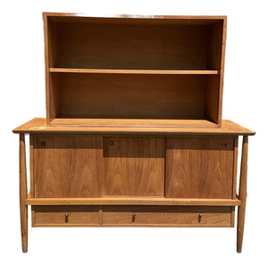 Mid 20th Century Two Piece “Contempora” Danish Style Hutch by Mt. Airy Furniture for John Stuart Furniture