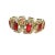 Traditional Vintage Gilded Ruby Glass Link Bracelet 1940s For Sale - Image 3 of 8